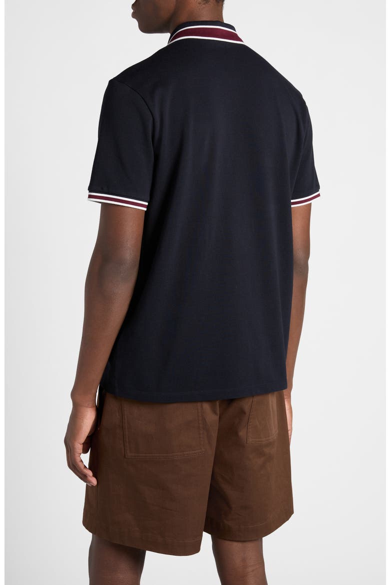 Tipped Cotton Piqué Polo, Alternate, color, DARK BLUE
