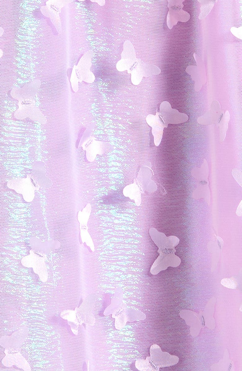Ava & Yelly Kids' 3D Butterfly Irridescent Party Dress, Alternate, color, 