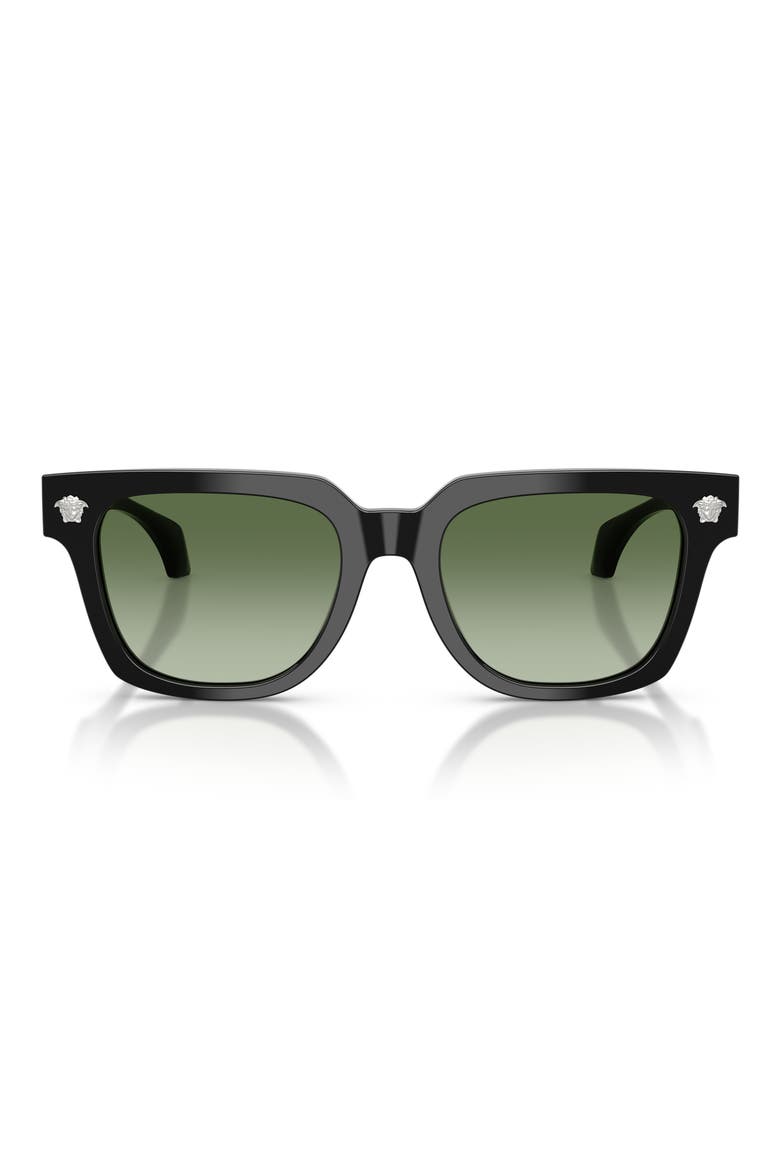 52mm Square Sunglasses, Main, color, BLACK / GREEN GRADIENT