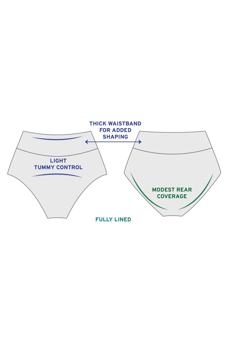 Wide Waistband Yoke-Top Control Swim Brief, Alternate, color, Black