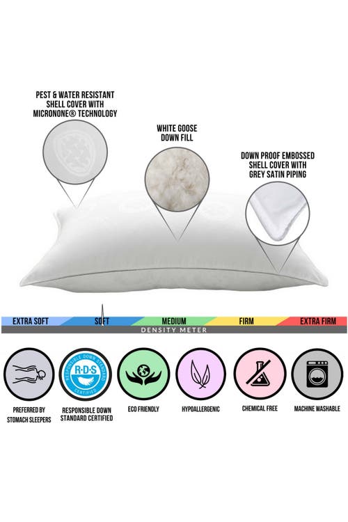 Ella Jayne Home Down Supply Micronone Soft Duck Down Pillow In White