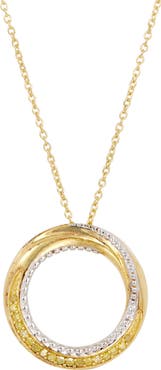 SAVVY CIE JEWELS Diamond Open Circle Pendant Necklace