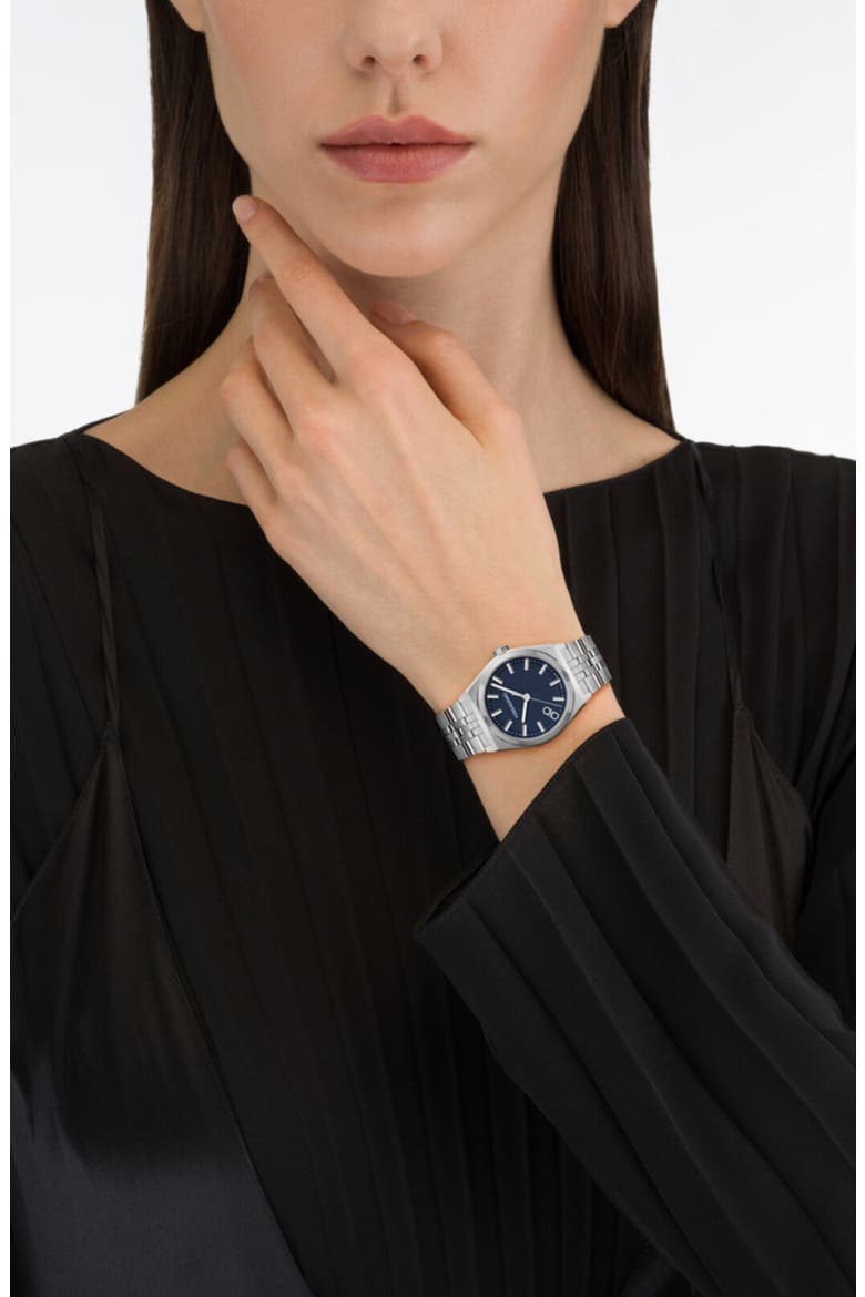 Vega New Bracelet Watch, 28mm, Alternate, color, NAVY/ STAINLESS STEEL