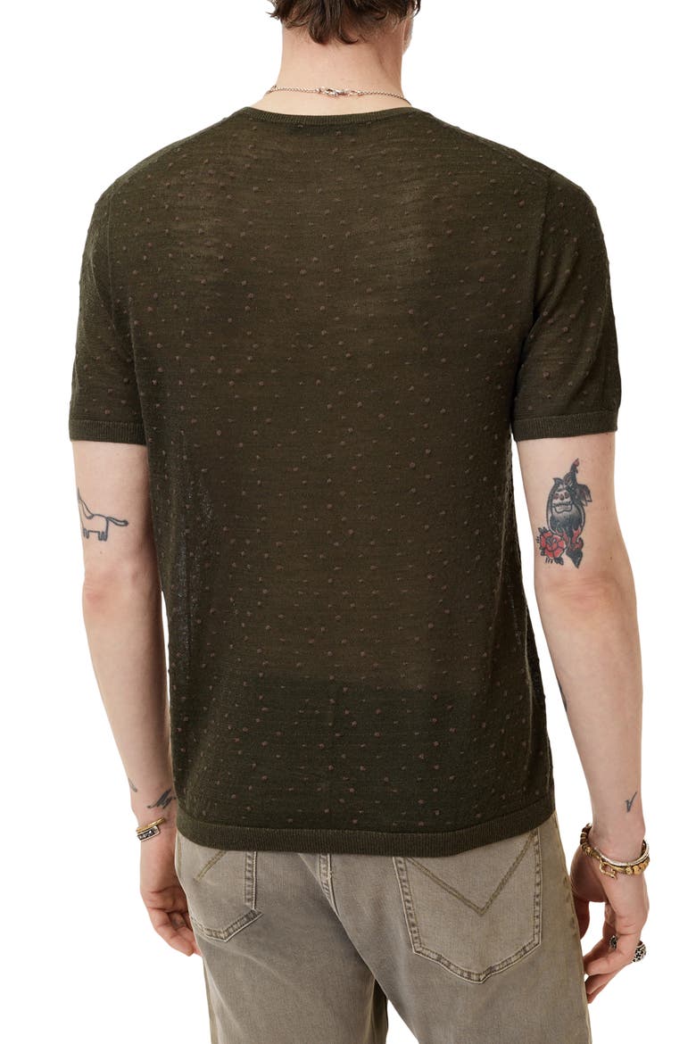 Cabras Wool Short Sleeve Henley Sweater, Alternate, color, MOSS
