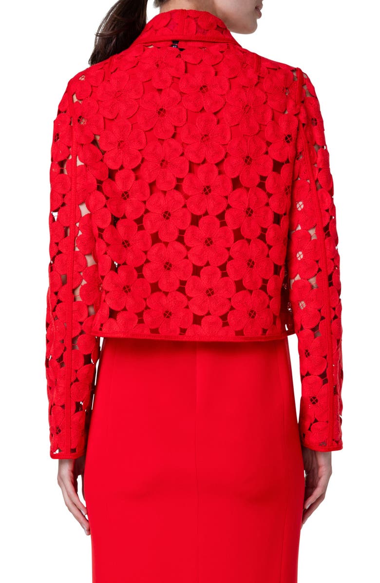 Akris Ladina Anemones Embroidered Lace Jacket, Alternate, color,