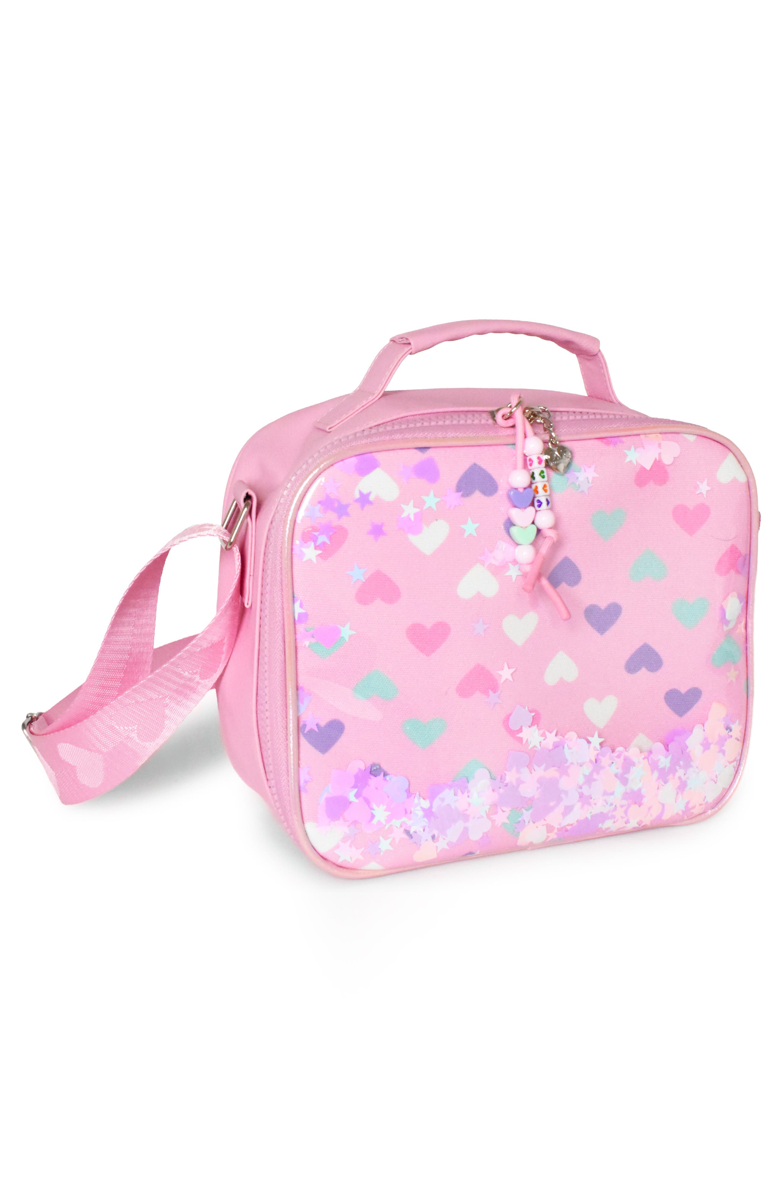 Kids' Heart Confetti Backpack & Lunch Bag Set, Alternate, color, BUBBLE GUM