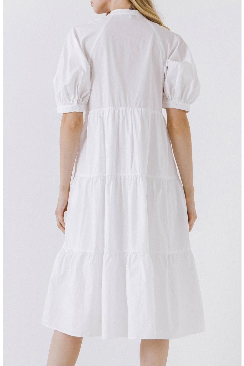 Puff Sleeve Dress, Alternate, color, WHITE