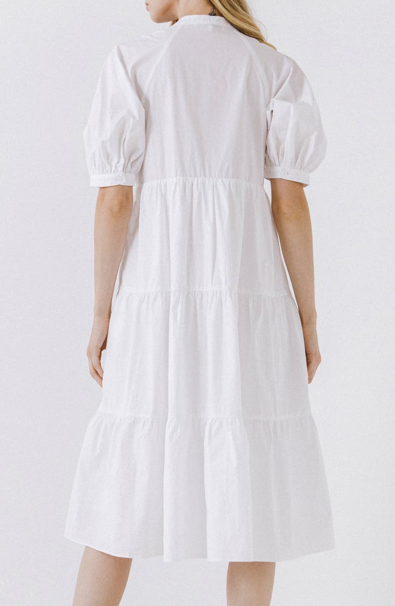 English Factory Puff Sleeve Dress, Alternate, color, White