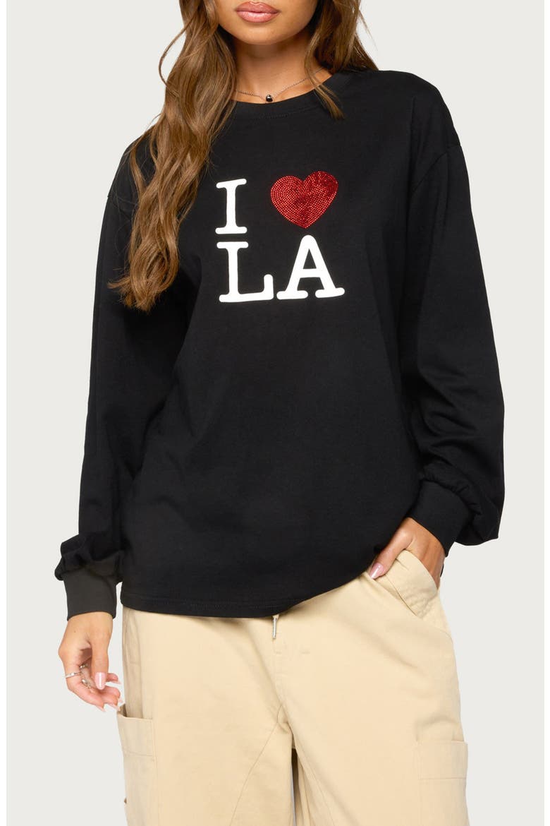 Loving LA Graphic T-shirt, Main, color, BLACK