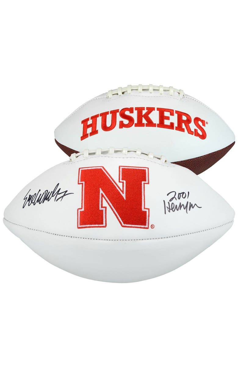 FANATICS AUTHENTIC Eric Crouch Nebraska Huskers Autographed White Panel Football with Heisman 01 Inscription, Main, color,