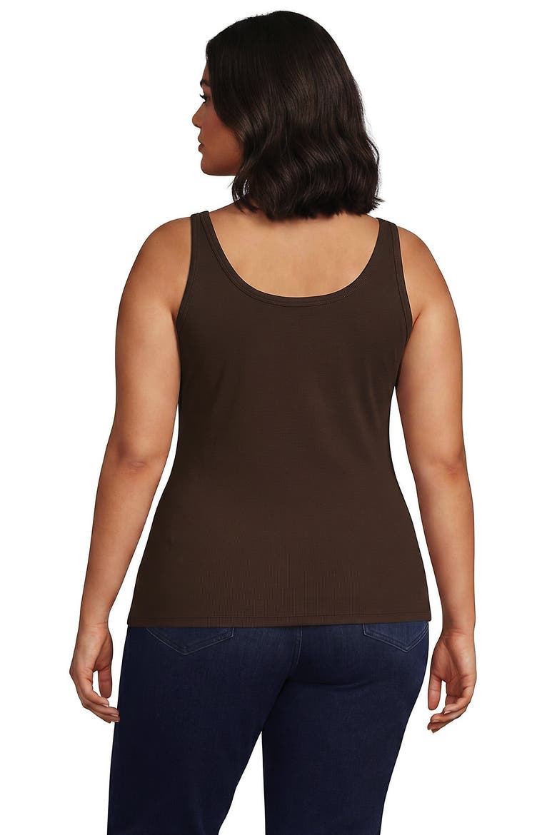 Plus Size Micro Rib Go-To Layering Tank, Alternate, color, Rich Coffee