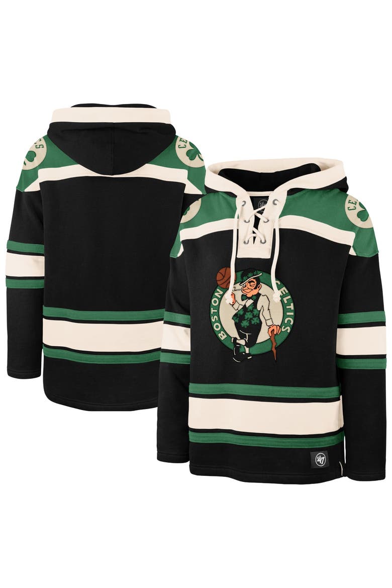 Men's '47  Black Boston Celtics Logo Superior Lacer Hoodie, Main, color, Black