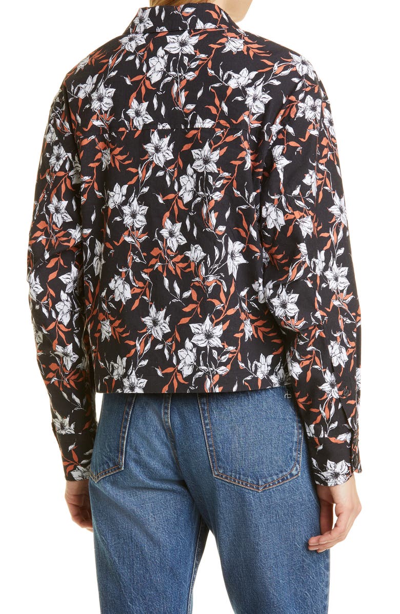 rag & bone Jessie Floral Print Linen Blend Shirt Jacket, Alternate, color,