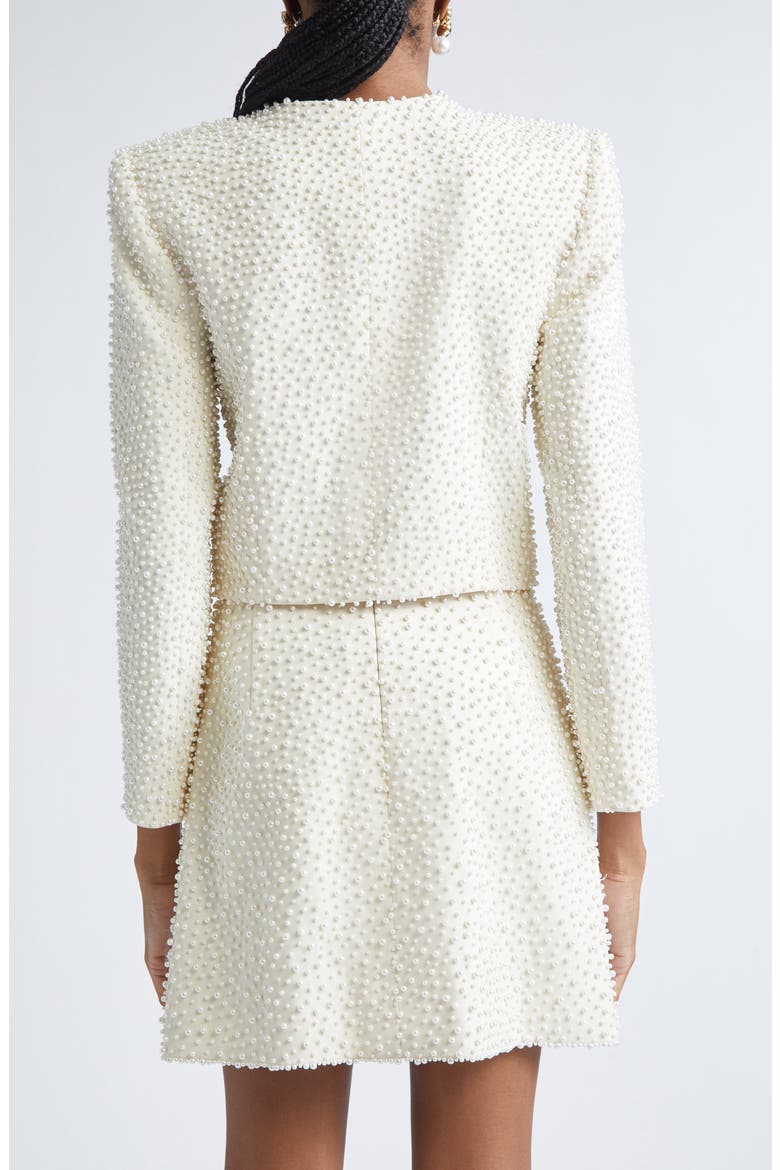 Faux Pearl Embellished Crop Jacket, Alternate, color, IVORY