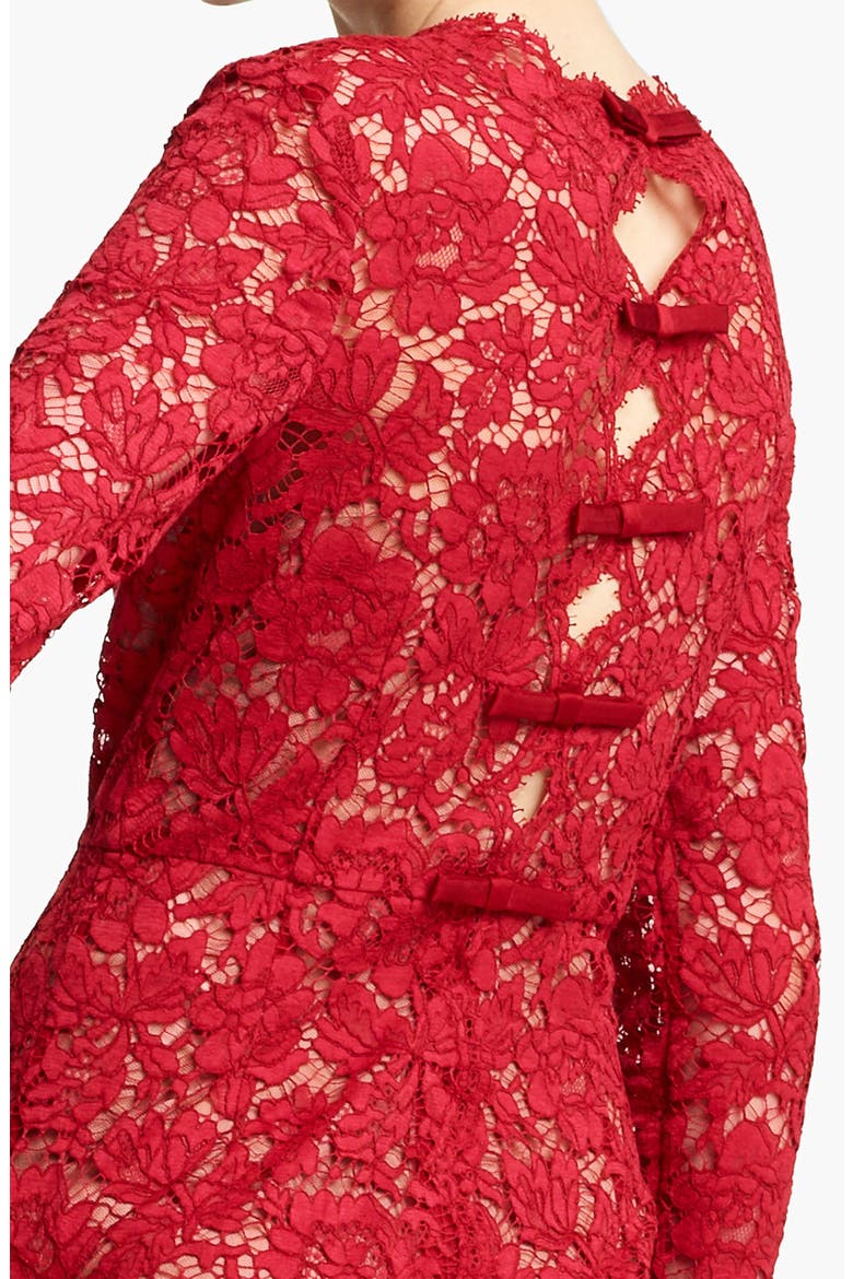 Bow Detail Lace Sheath Dress, Alternate, color, RED