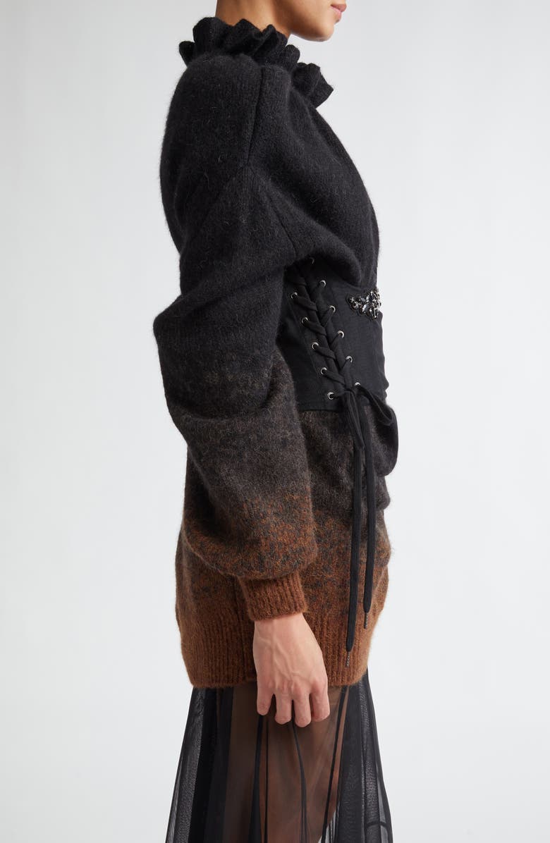 Simone Rocha Embellished Sheer Mesh Corset, Alternate, color,