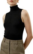 Lilysilk Women's Silk Knitted Turtleneck Sleeveless Top