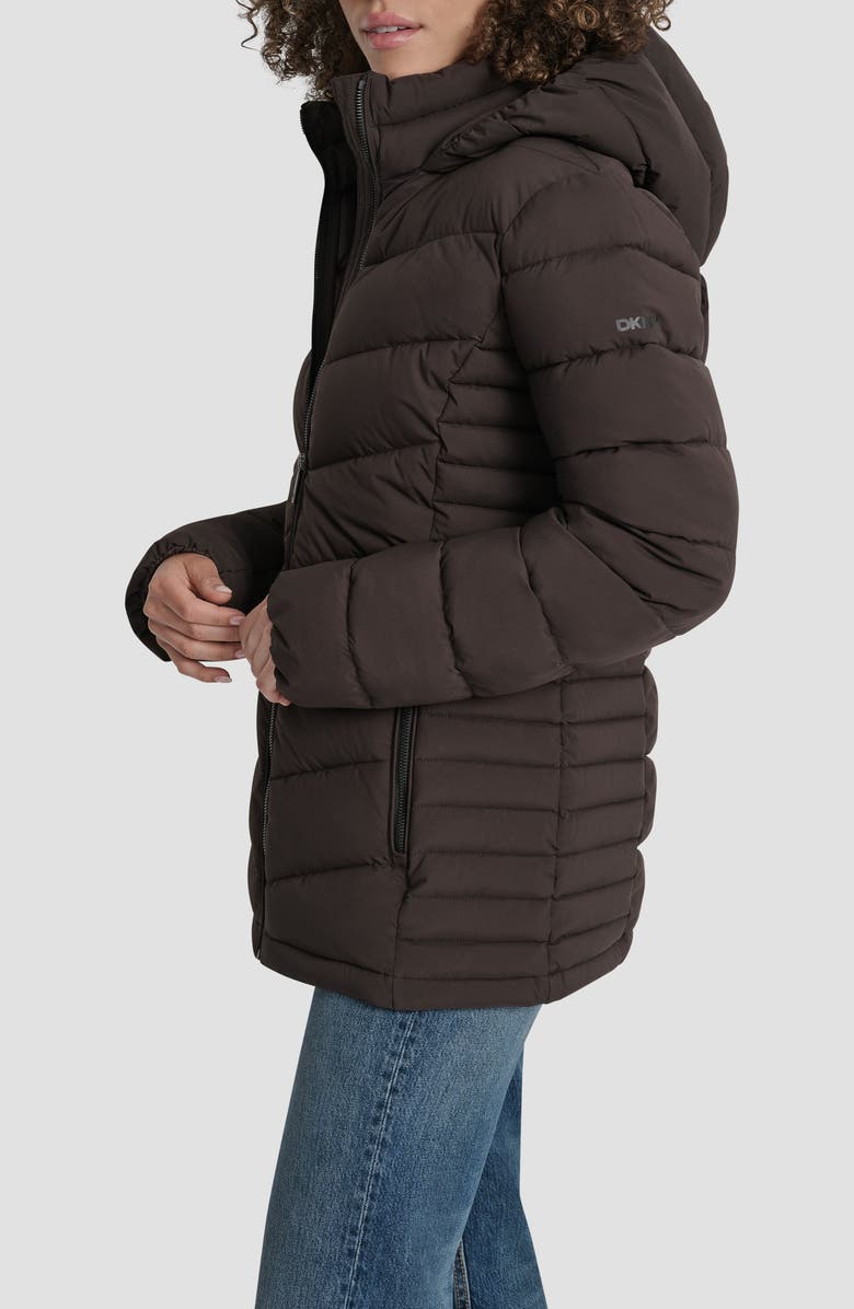 DKNY Cire Packable Hooded Puffer Jacket, Alternate, color, Bitter