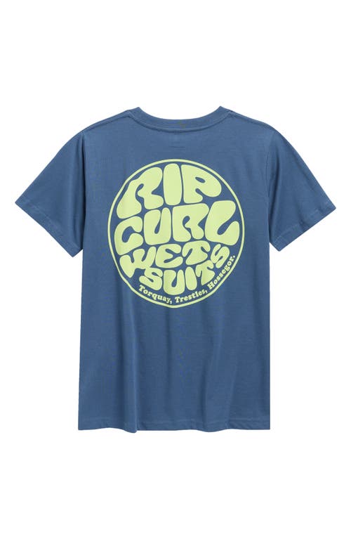 Rip Curl Kids' Wetsuit Icon Cotton Graphic T-shirt In Blue