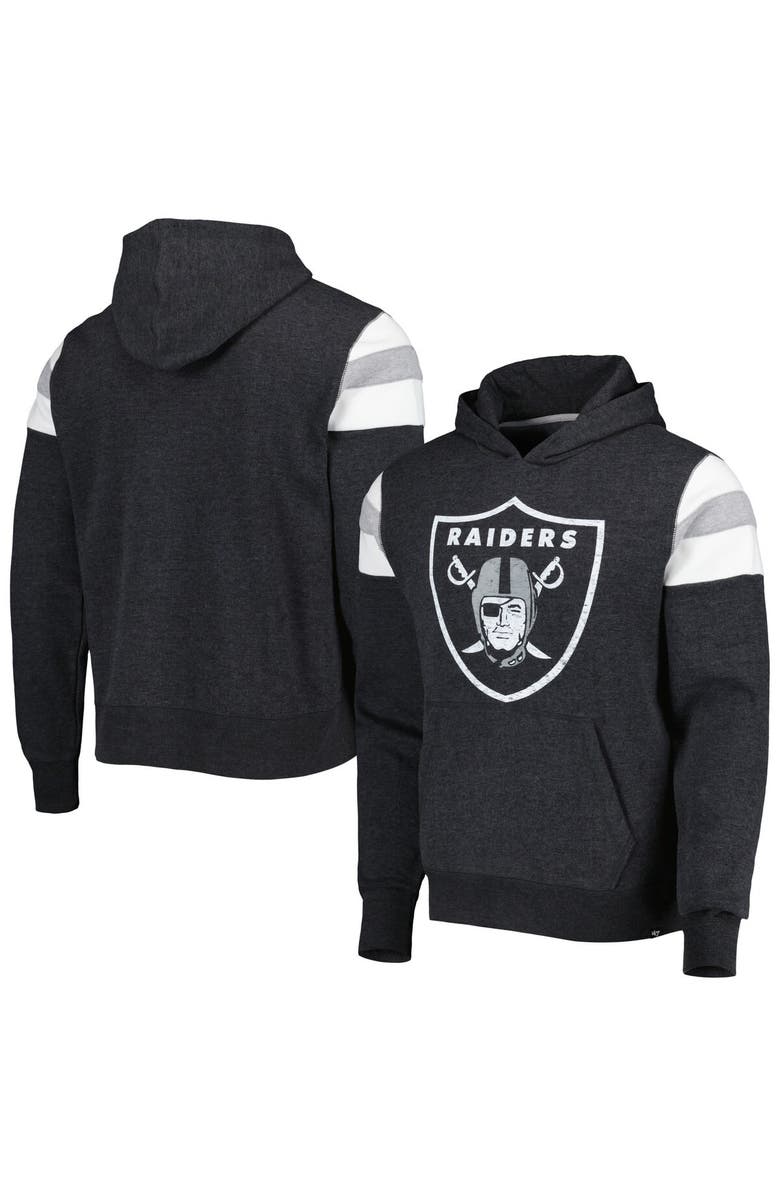 '47 Men's '47 Heathered Black Las Vegas Raiders Premier Nico Pullover Hoodie, Main, color, Black