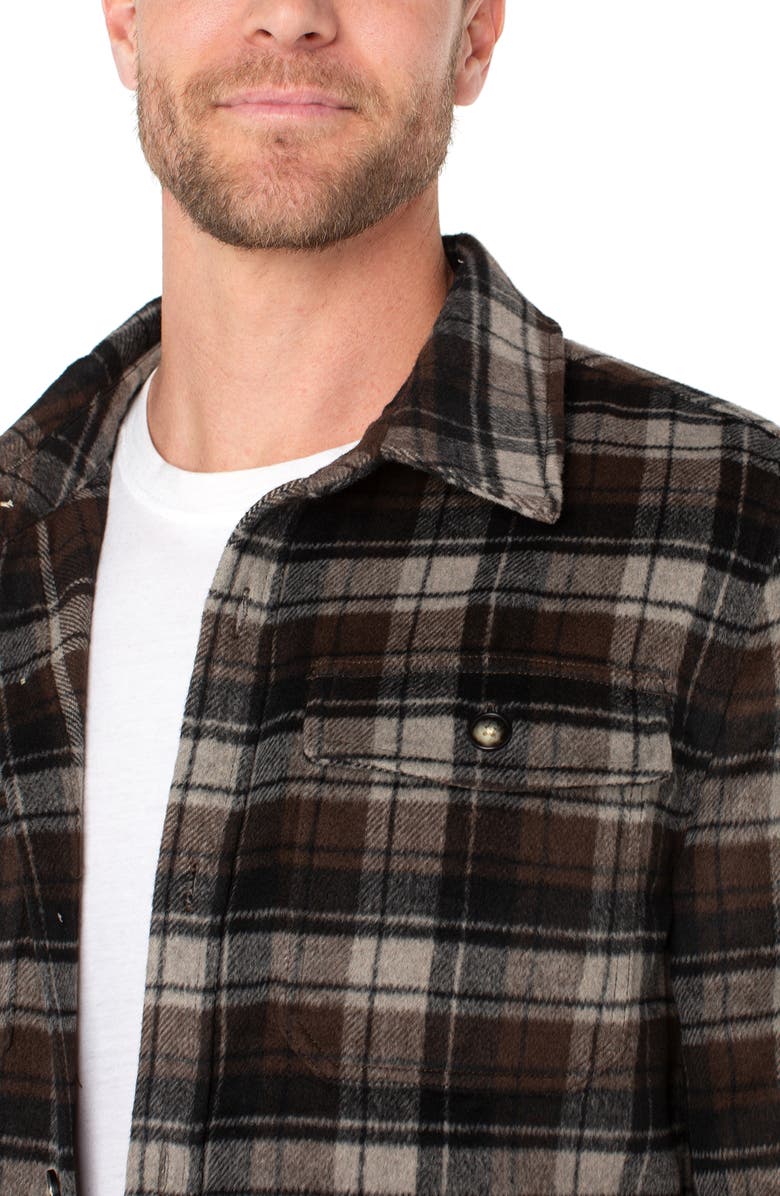 Liverpool Los Angeles Plaid Shirt Jacket, Alternate, color, Ptty/ Brown/ Black Ml