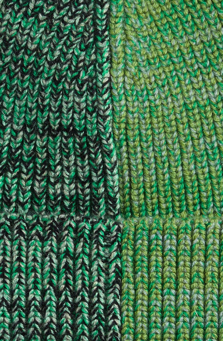 Waste Yarn Project Kaja Colorblock One of a Kind Beanie, Alternate, color, Tonal Green