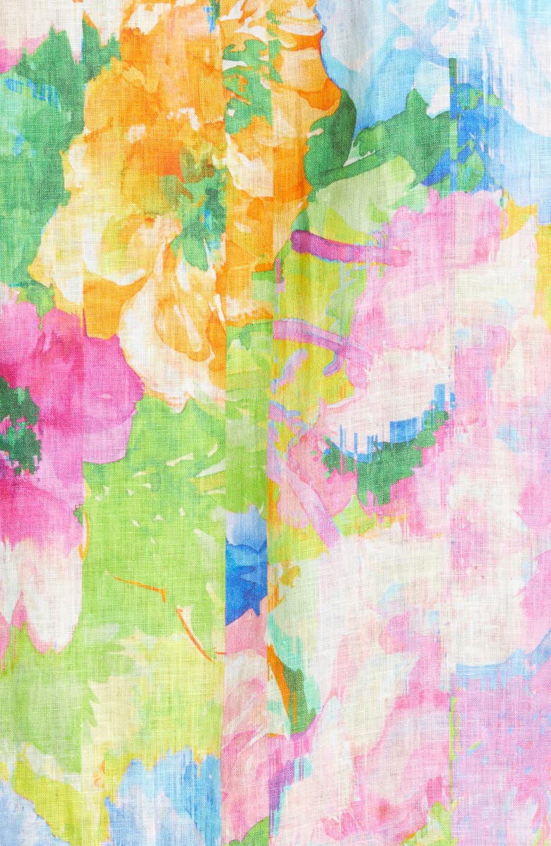 Ralph Lauren Purple Label Floral Print Linen Button-Up Shirt, Alternate, color,