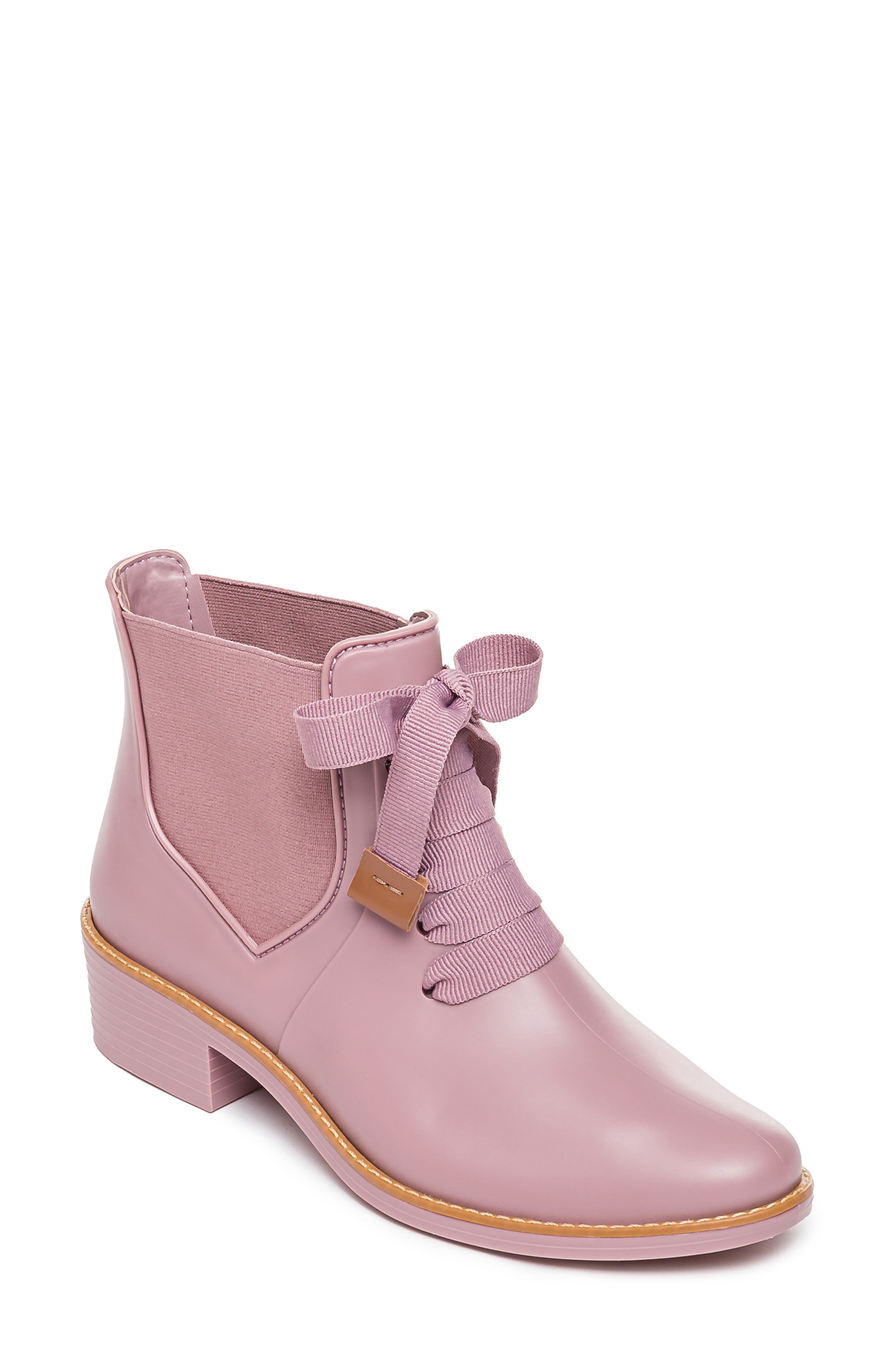 Bernardo Lacey Short Waterproof Rain Boot, Main, color, ROSE PINK