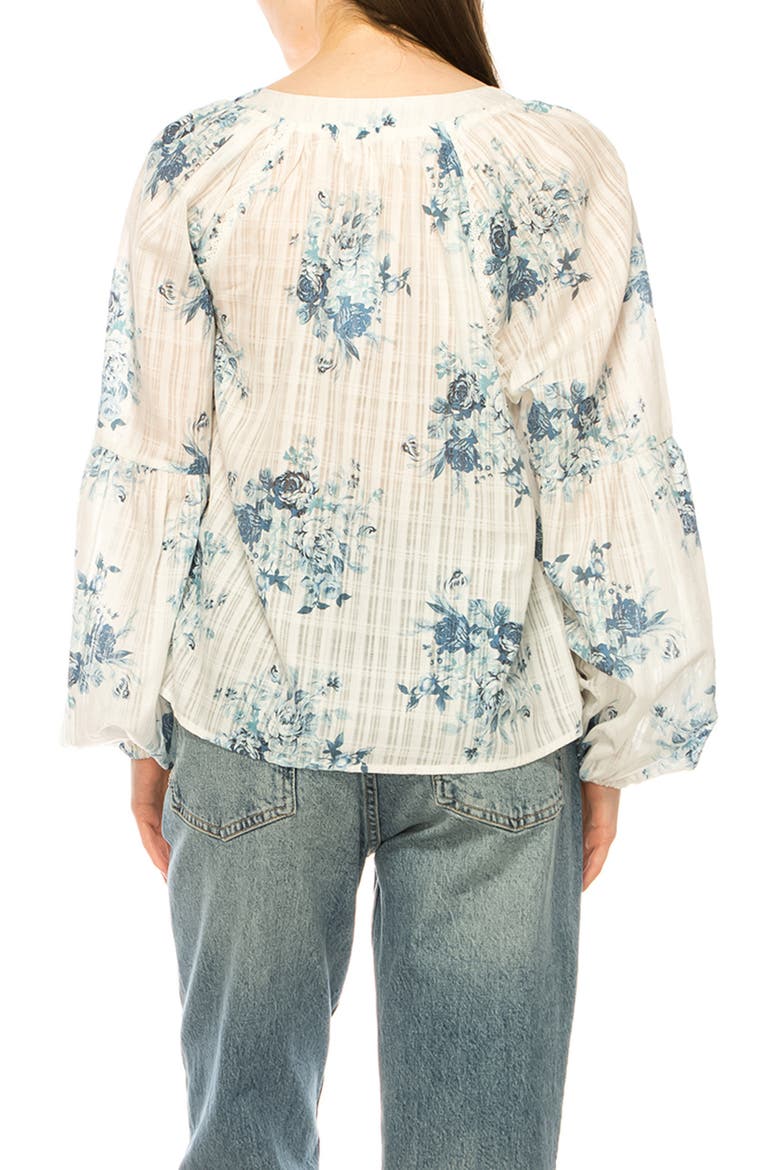 Button-Up Floral Top, Alternate, color, BRIGHT WHITE