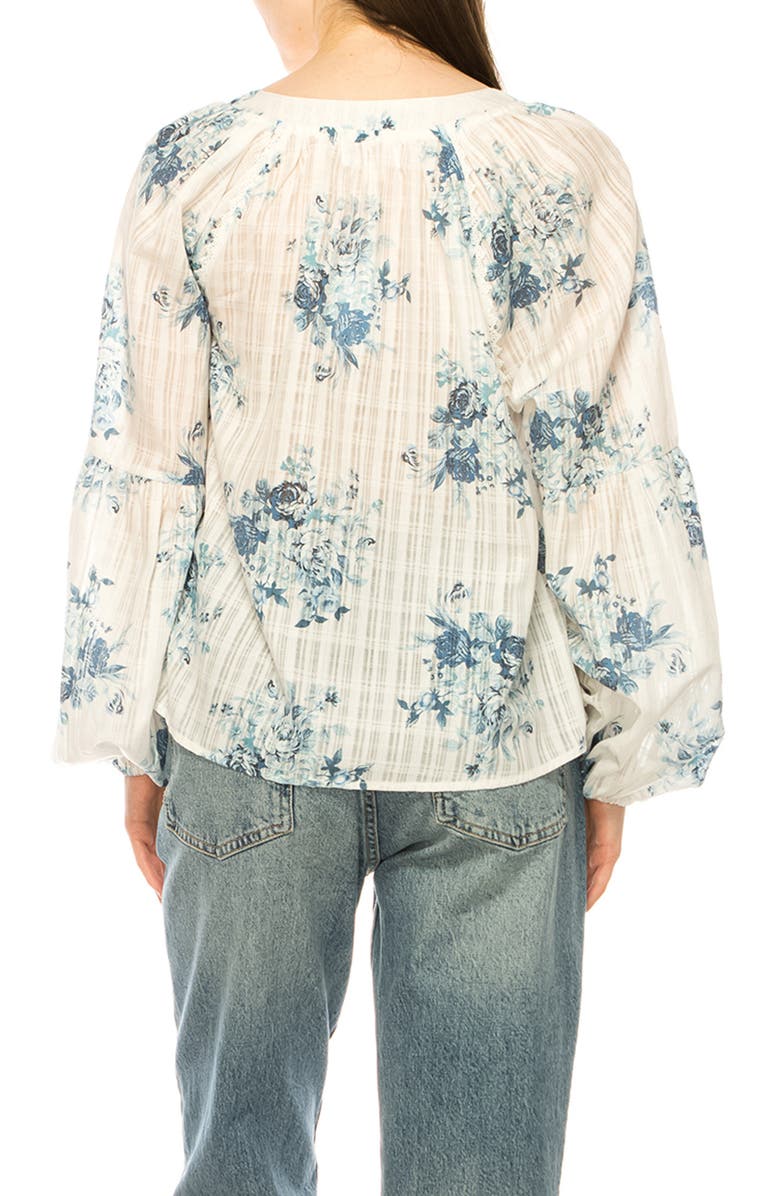 A COLLECTIVE STORY Button-Up Floral Top, Alternate, color, Bright White
