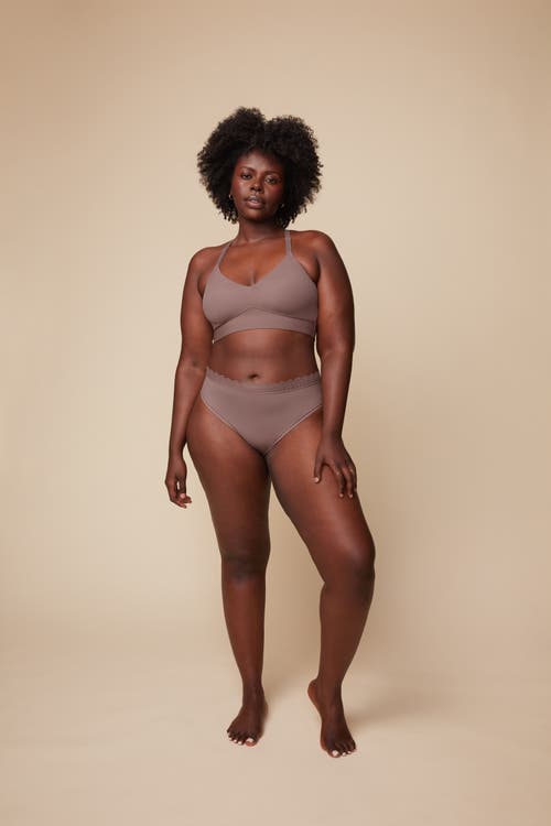 Harper Wilde Bliss Lace Halterneck Bralette In Mauve