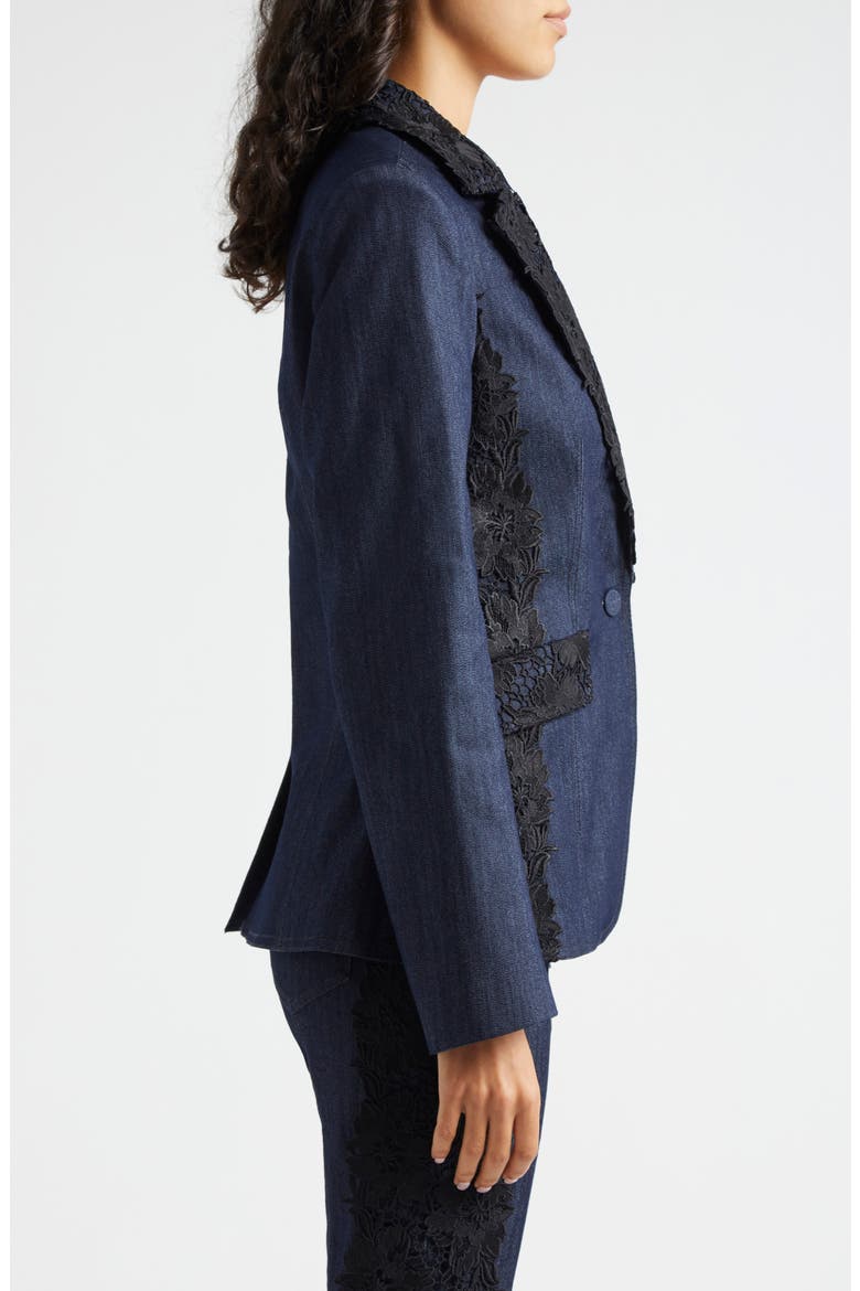 Laney Denim & Lace Blazer, Alternate, color, INDIGO
