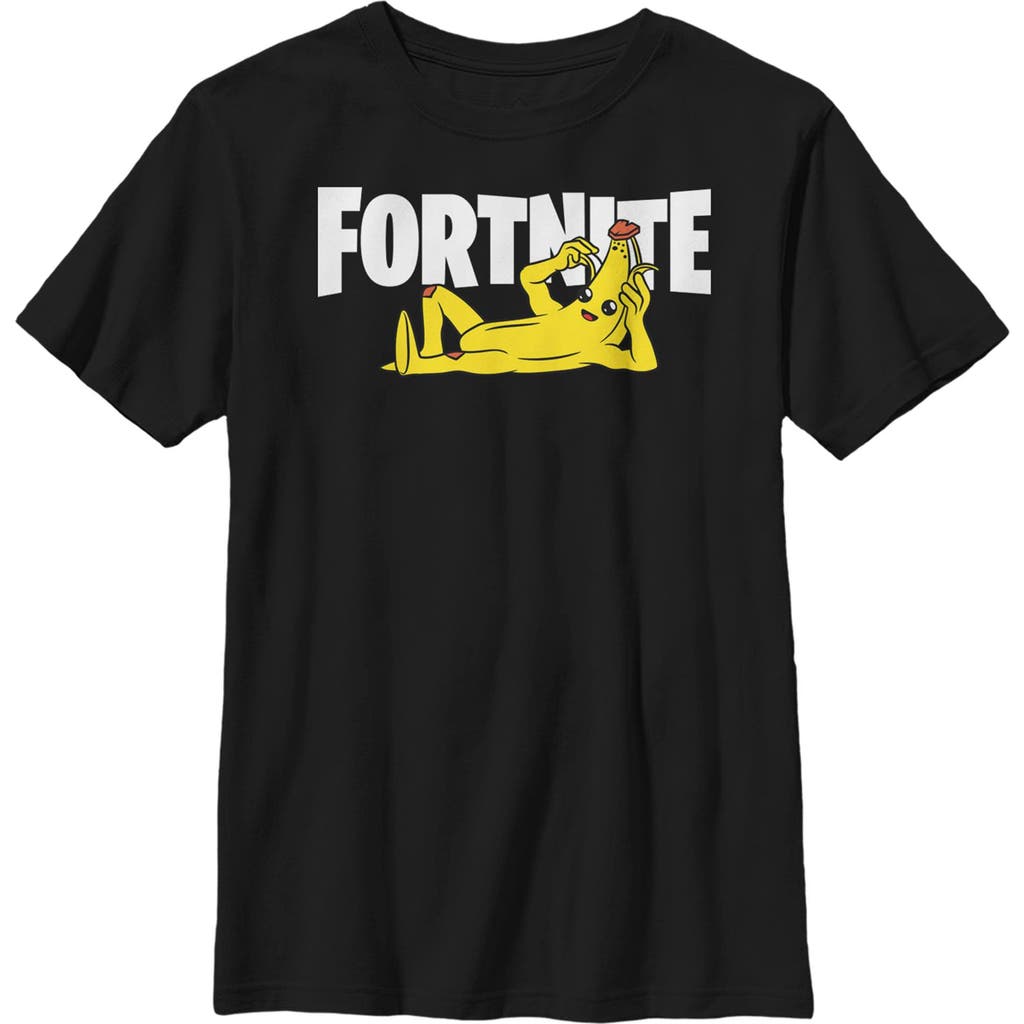 Fortnite Boy's Peel Yourself Logo Graphic T-shirt In Black