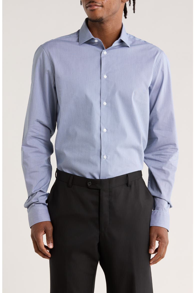Slim Fit All-Season Stretch Dress Shirt Slim Fit All-Season Stretch Dress Shirt, Main, color, DARK BLUE
