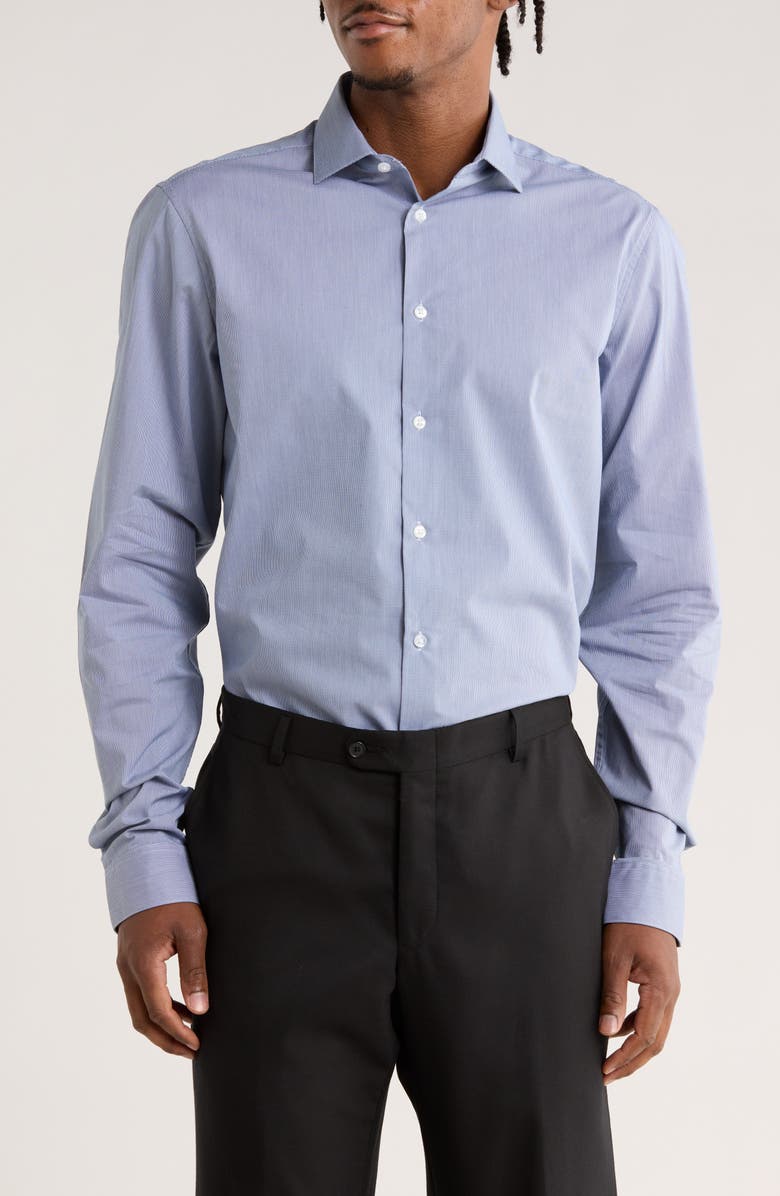 Calvin Klein Slim Fit All-Season Stretch Dress Shirt Slim Fit All-Season Stretch Dress Shirt, Main, color, Dark Blue