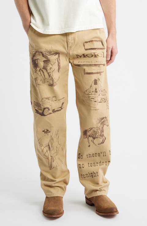 Cotton Graphic Painter Pants