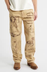 ONE OF THESE DAYS Cotton Graphic Painter Pants