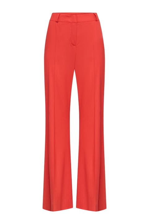 Bootleg Trousers In Cool Wool