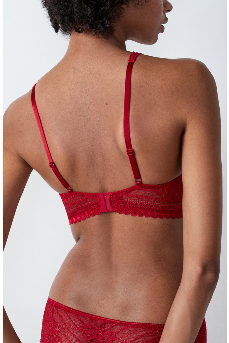 Panama Sheer Lace Contour Bra, Alternate, color, CARDINAL