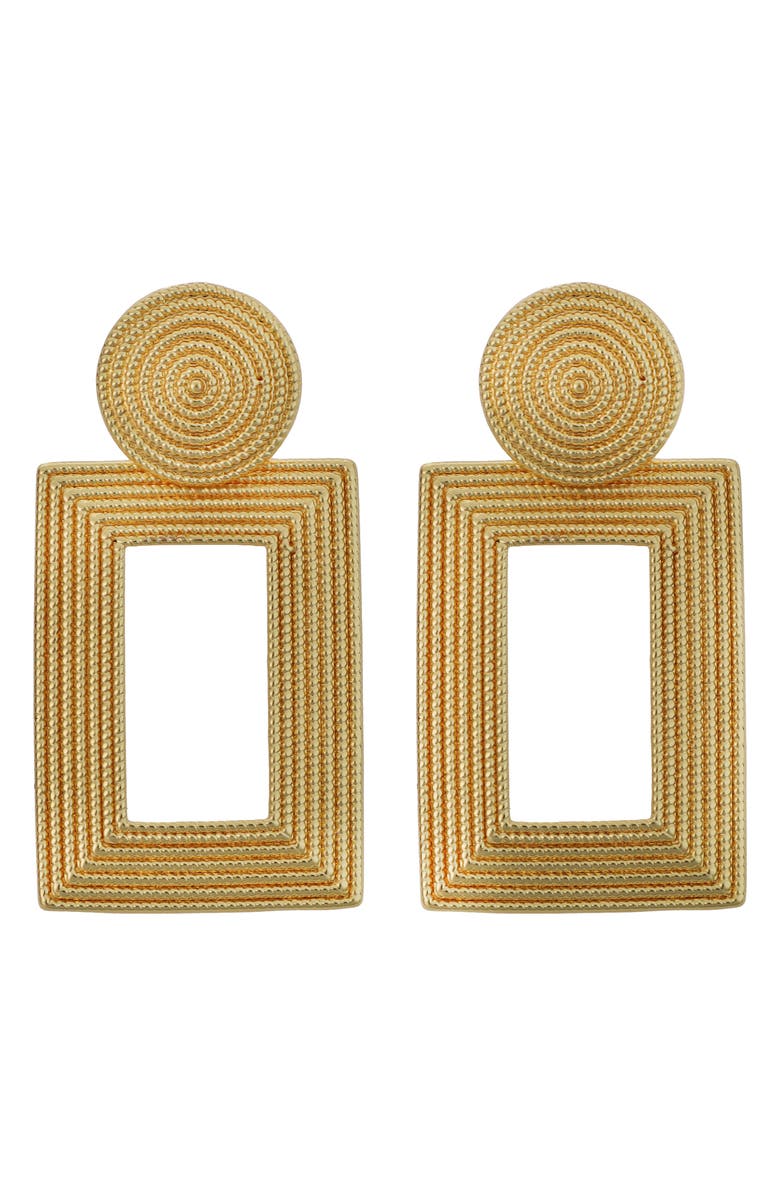 Panacea Textured Rectangle Drop Earrings, Main, color, Gold