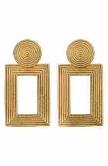 Textured Rectangle Drop Earrings