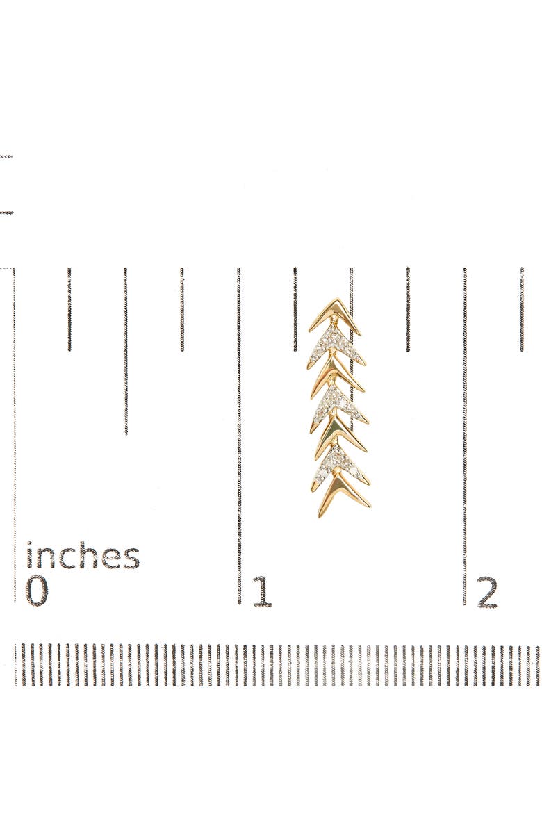 Haus of Brilliance 18K Yellow Gold Plated Silver 1/5 Ct Diamond Chevron Arrow Stud Earring, Alternate, color, Yellow