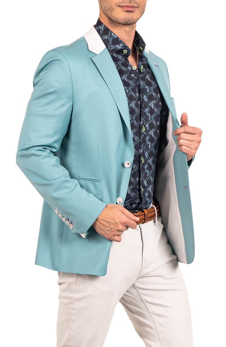 Maceoo Socrate Evo Resistance8 Contrast Trim Virgin Wool Blazer, Alternate, color, Green