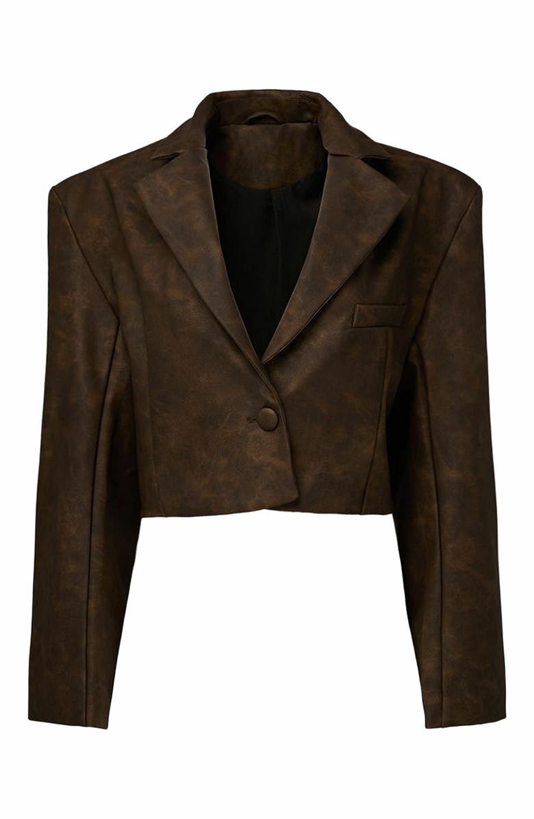 WeWoreWhat Patina Cropped Blazer, Main, color, Brown