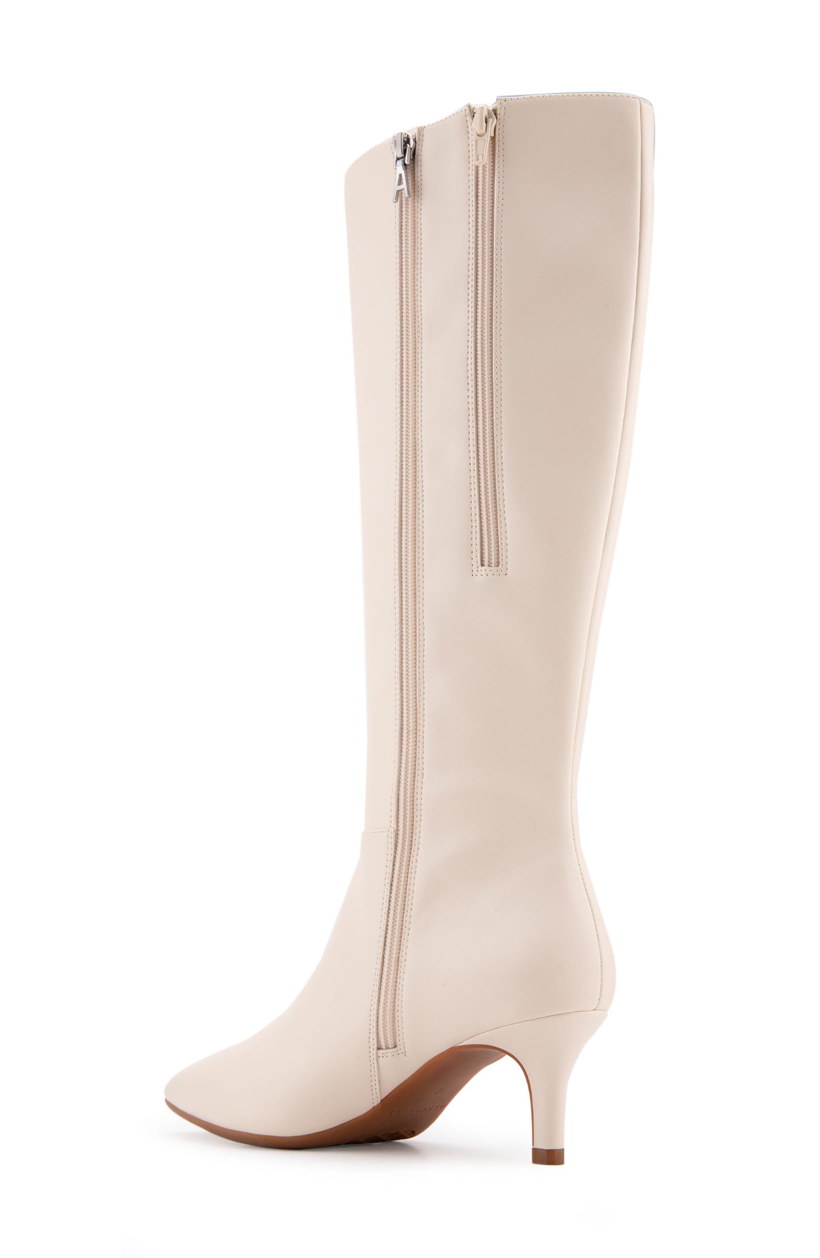 Epic Stretch Kitten Heel Tall Boot, Alternate, color, EGGNOG SMOOTH FAUX LEATHER
