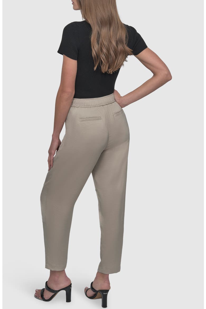 Zip Pocket Satin Pants, Alternate, color, PEBBLE