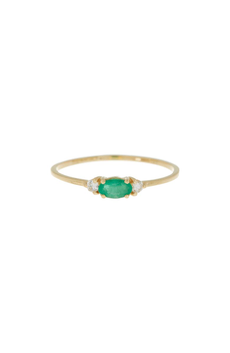 Bony Levy El Mar Emerald & Diamond Stackable Ring - 0.06ct., Alternate, color, 18K Yellow Gold