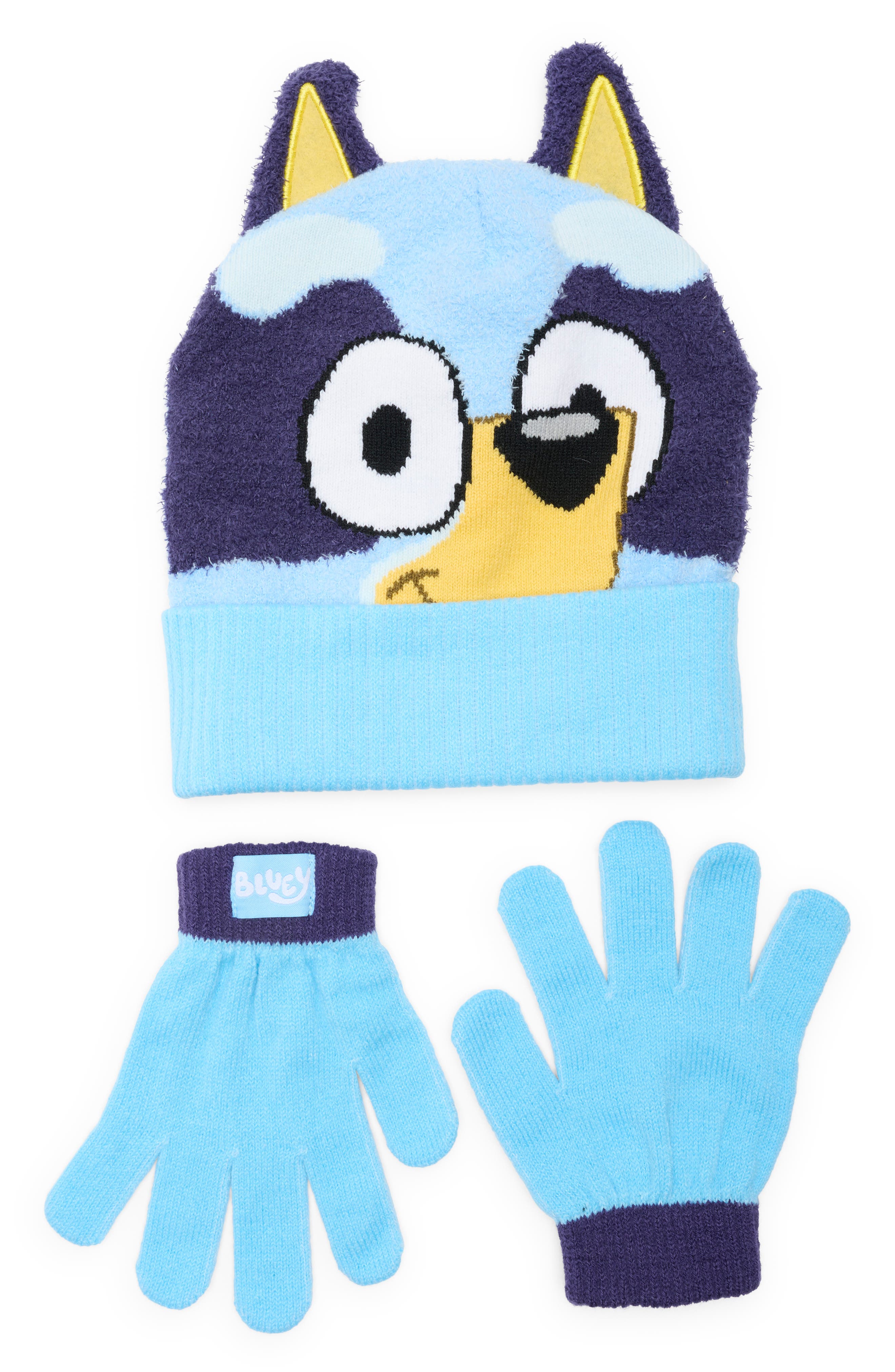 BERKSHIRE FASHIONS Kids' Bluey Beanie & Mittens Set