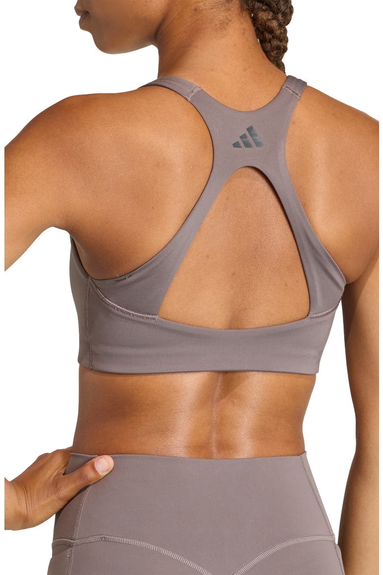 Opt 3-Stripes Low Impact Sports Bra, Alternate, color, CHARCOAL/ BLACK