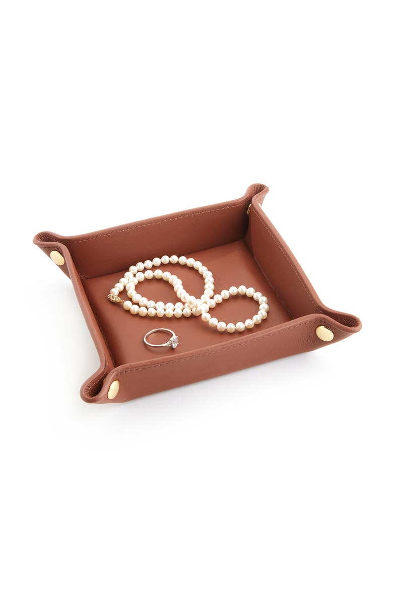 Personalized Catchall Leather Valet Tray, Alternate, color, TAN- DEBOSS